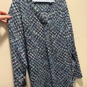 Apt. 9 Black and White Tie Front Blouse